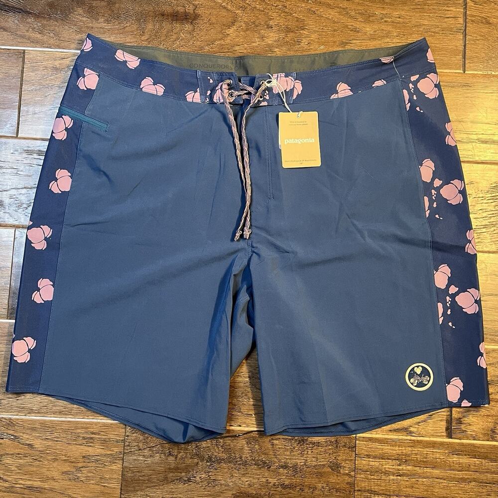 NEW Patagonia Hydropeak Boardshorts Mens 29 19inch Gerry Patch Tidepool Blue $85
